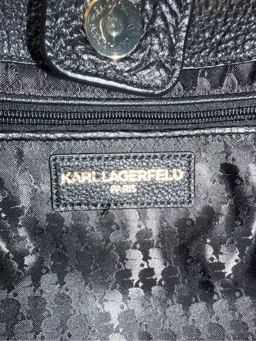 Karl Lagerfeld Paris Studded Floral Leather Shoulder Bag NWT Black - So Soft! - Picture 10 of 12